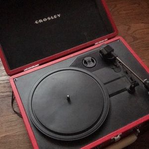 Red Crosley record player.